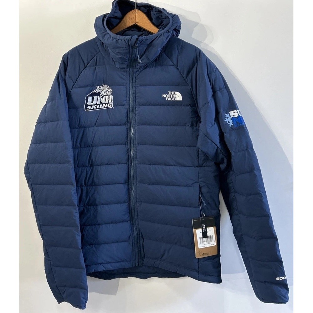 Mens NWT The North Face Stretch Down Hoodie Coat UNH Ski New Hampshire Med $280